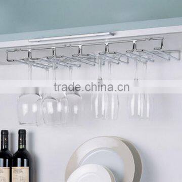 Top Home Bar Glasses Storage Hanging Wine Glass Rack Chrome photo-2