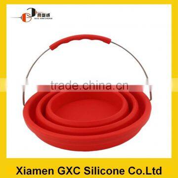 multifunctional collapsible silicone rubber bucket with handle