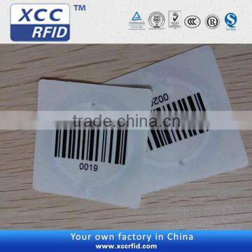 Own factory manufacturer 13.56 MHZ nfc tag /stciker/label with barcode