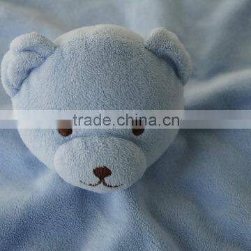 Cheap EN71 Material Blue Animal Teddy Bear Blanket Baby