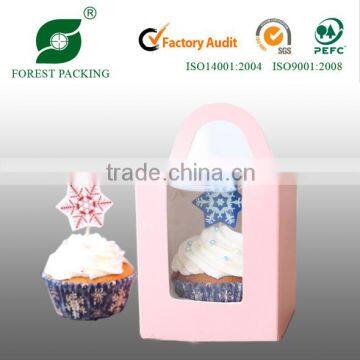 NEWEST DESIGN PAPER CUPCAKE BOX WITH PVC WINDOW