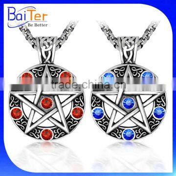 Rock Style Men Jewelry Titanium Stainless Steel Retro Vintage Star Of David Pendant