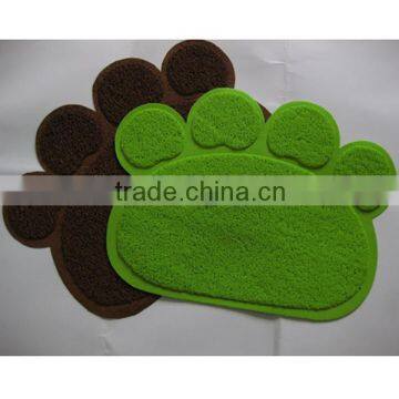 Pet Paw shape print litter mat for cats/PVC mat/vinyl cushion floor mat 45x60cm/China wholesale pet accessories