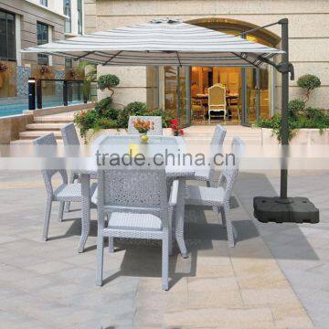 Outdoor rattan wicker dining furniture with rectangle table and six ( 6 ) seaters JJ-090TC