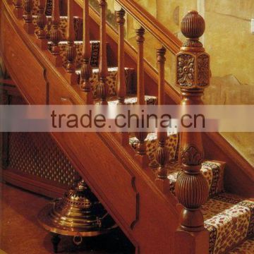 Red oak handrail roman round pillars for cnstruction