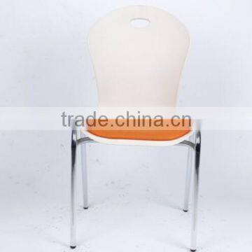 wholesale cheap plastic stackable adult dining padded chair for cafe 1015D