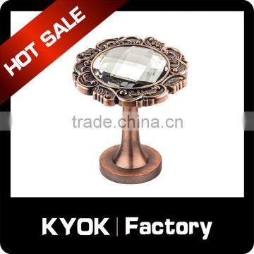 KYOK Curtain Rod Accessories Antique Brass Metal Curtain Hook, Crystal Curtain Hook