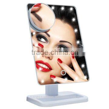 22LED Touch screen make up beauty salon use LED mirror with 10X magnifying mirror