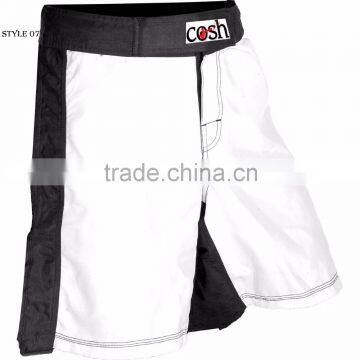 Black and White Mma Satin Muay Thai Shorts,Sublimation Short, Fight Short, Mma Gear, Boxing Short, Customized MMA Short Style-07