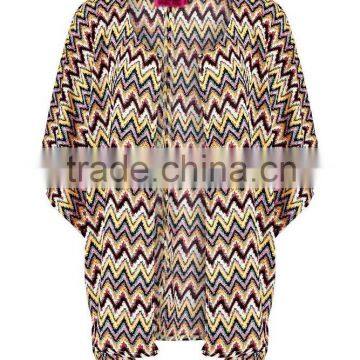 Zig Zag Print Split Back Cheap Kimono