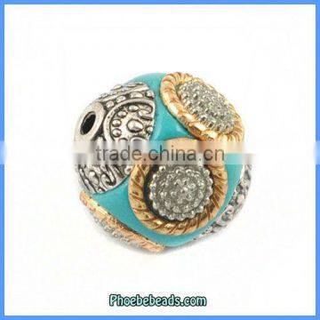 Wholesale Indonesia Style Clay Vintage Metal Jewelry Beads PCB-M100614