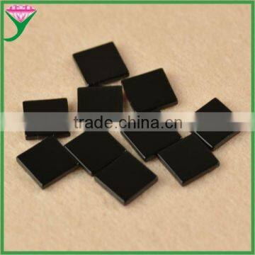 wholesale prices brazilian loose square double flat polished natural black agate slices for jewelry making