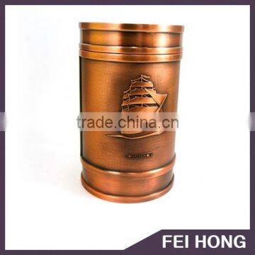 Good grade customized metal antique round tea tin box