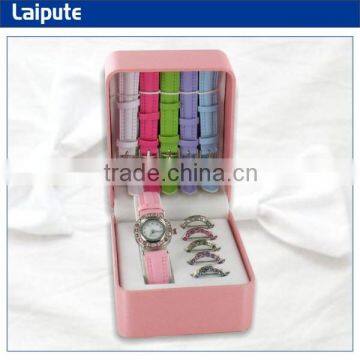 Girls Interchangeable Diamonte Watch Set - Diamonte Ladies Watch Set Leather Watch Gift Set Wholesale