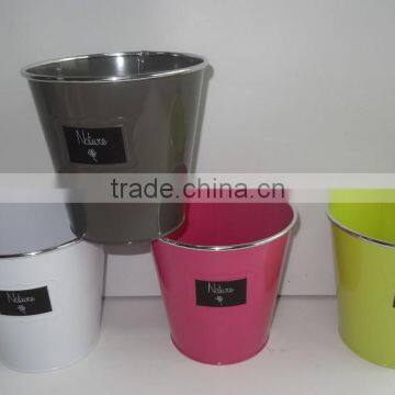 hot sale metal planter flower pot with chalkboard paper                        
                                                Quality Choice