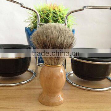 best quality badger shave set,wood handle makeup brush holder