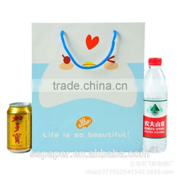 Promotional cheap food packaging paper gift bags with handles