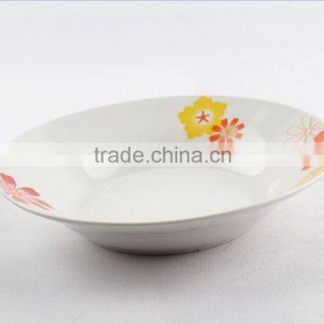 Daily used porcelain soup plate /linyi made ceramic plate/cheap ceramic deep plate