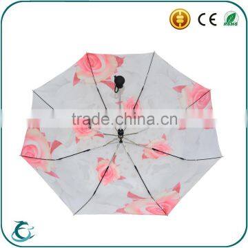 Chinese Fashion 3 Fold Customize Rose Auto Open Umbrella photo-4