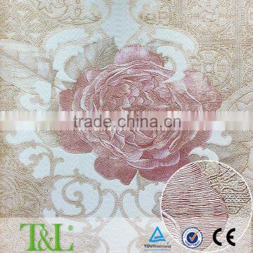 Purple Big Flowers Pvc Korean Wallpaper photo-4