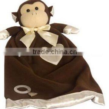 baby monkey blanket/monkey blanket/baby blanket/plush monkey blanket