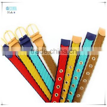 Factory customized colorful canvas belts for kids wholesale