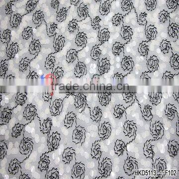 China Supplier embroidery designs flowers / Special pattern Sequin embroidery