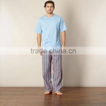 Fashion Sexy blue striped short sleeve jersey pyjama set