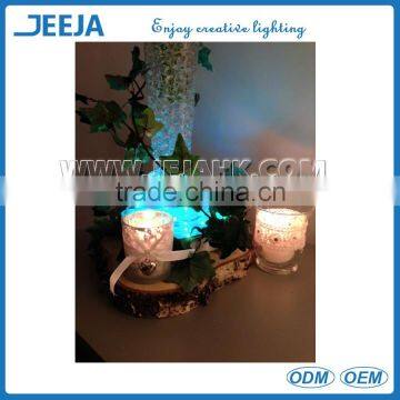 Rechargeable 15cm tall candelabra under table vase colorful wedding decoration led base