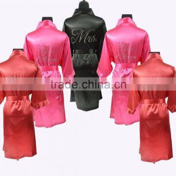 Wholesale High Quality Women Bridesmaid Satin Kimono Cheap Robes