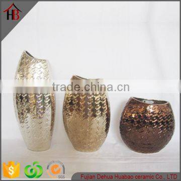 decorative electroplated ceramic vase