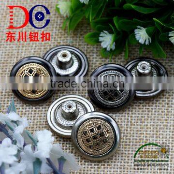 Fashion Button Rubber Core Denim Metal Jeans Button Shank Button With Pierced and Grid Logo photo-4