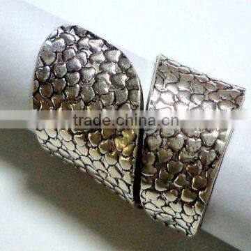 Long Snake Texture Oxidised 925 Solid Sterling Silver Ring, 925 Sterling Silver Ring, Designer Plain Silver Ring