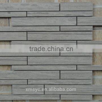 White Cream Marble Mosaic, White Woodvein Marble Mosaic, Round Marble Mosaic photo-5