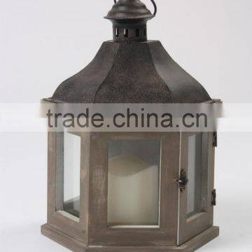 2016 metal lantern brown retro glass