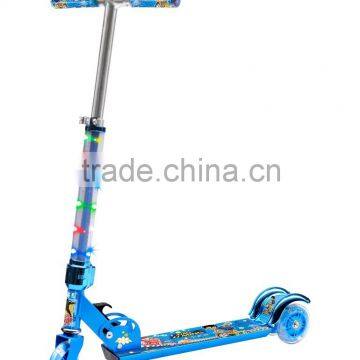 6062 Flashing light tube kick scooter with 2 pu wheel