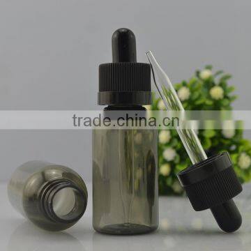 High Quality colored clear black blue amber plastic 30ml pet e liquid dropper Bottle with childproof cap and glass pipette