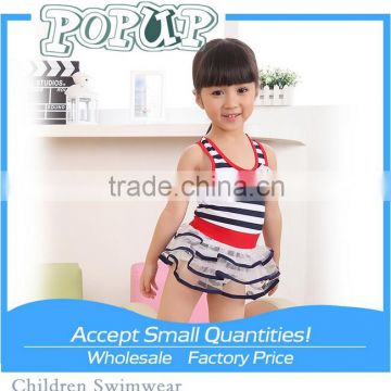 One Piece Stripe Baby Girl Lace Swimwear