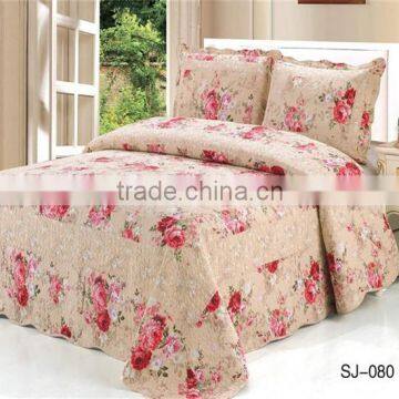 3-Piece Floral Coverlet and Shams Set 100% Cotton Soft Bedspread