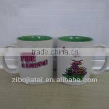 11oz Inner Green Ceramic Mug with CMYK Printing