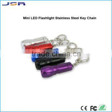 Mini LED Flashlight Stainless Steel Key Chain