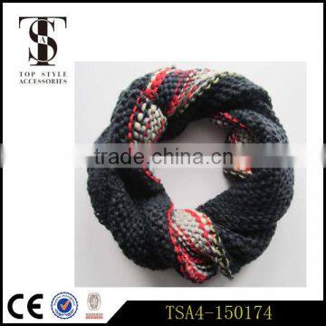 fashionable knitting scarf loop type 100% acrylic tie-dyeing colorful snood loop ladies accessories