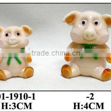 hand made glass pig decoration