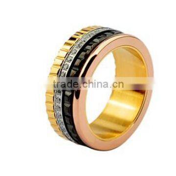 Gold Plated Jewelry Sets Wholesale Rotating Ceramic Diamond Fashion Cheap New Model Latest Wedding Ring
