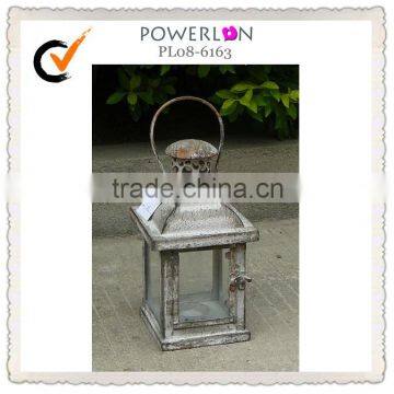 European classical Antique Grey metal lantern candle holder