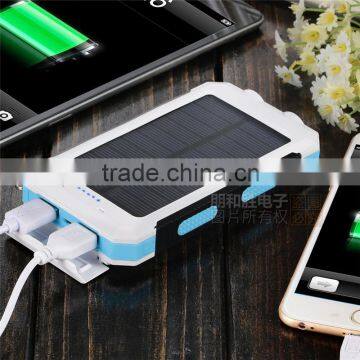 2016 Trending Products 10000mAh Lithium Polymer Battery IP67 Waterproof Solar Power Bank With Flashlight Compass for Outdoor photo-4