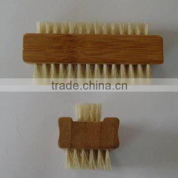 double side bamboo nail hand cleaning brush for nail