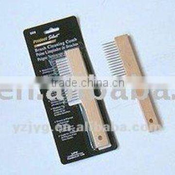 wooden paint cleaning brush with natural material