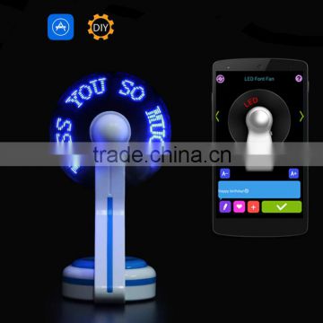 Smart Bluetooth LED Fan Programmable Message Pattern Soft PVC Fan Blade Retail Packing Android iOS APP