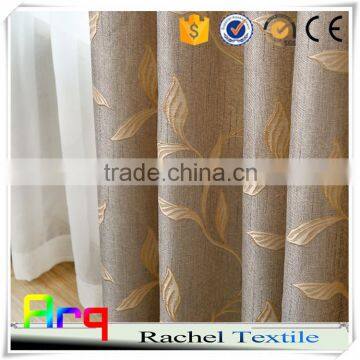 Jacquard Leaf Design Polyester Cotton T/c Fabric Linen Look Good Quality 110" Size Countryside Style Curtain Wholesae photo-4